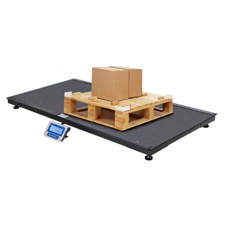 Brecknell PS3000 Floor Scale, 3000lb cap, Vet, Freight, 78.75in. x39.37in. Platform, Dual Pwr, LCD, Rubber Mat 810036380331